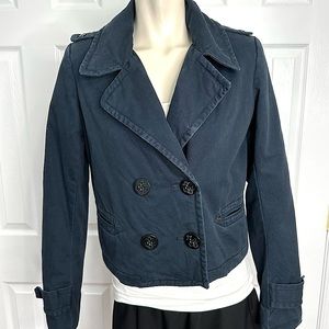 DENIM & SUPPLY RALPH LAUREN cropped blue jean jacket VINTAGE double breasted M
